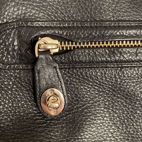 Coach Pebbled Leather Taylor Large Tote Black Shoulder Handbag No F1781-38312 01 - Picture 5 of 16